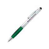 Twist-Action Silver Stylus Grip Pen Imprinted with Logo (Q607311)