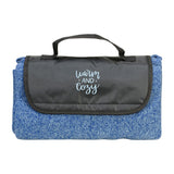Heathered Fold Up Blanket Imprinted with Logo (Q611211)