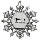 Pewter Snowflake Ornament Imprinted with Logo (Q61660)