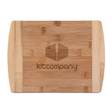 11 Inch Brisbane Two-Tone Deluxe Bamboo Cutting Board Imprinted with Logo (Q644622)