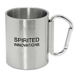10 Oz. Brushed Stainless Steel Carabiner Mugs Imprinted with Logo (Q653911)