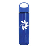24 Oz. Wave Transparent Bottle - Oval Crest Lid Imprinted with Logo (Q663722)