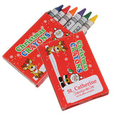 6 Pack Christmas Crayons Imprinted with Logo (Q682411)