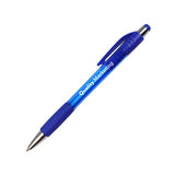 Translucent Barrel Click Pens with Rubber Grip & Silver Accents Imprinted with Logo (Q733511)