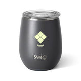 14 Oz. Swig Matte Stemless Wine Cup - Matte Grey Imprinted with Logo (Q750522)