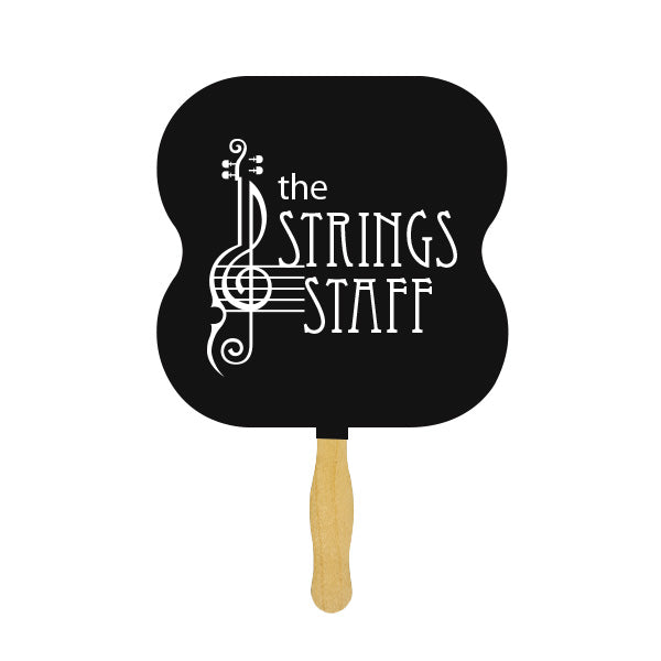 Sandwiched Hand Fan Two Sided One Spot Color Imprint - Hour Glass Shaped (Q772611)