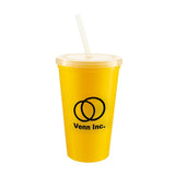 22 Oz. Stadium Cup With Lid and Straw Imprinted with Logo (Q778422)