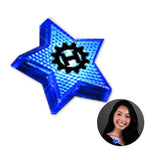 Led Blinking Blue Star Clips Imprinted with Logo (Q799011)
