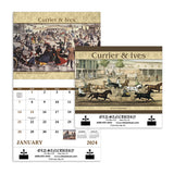 Currier And Ives - Stapled Calendar Imprinted with Logo (Q805722)