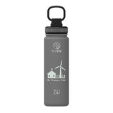 24 Oz. Takeya Water Bottle - Graphite Imprinted with Logo (Q811622)
