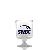 5 Oz. Clear Fluted Plastic Footed Wine Cup Imprinted with Logo (Q822211)