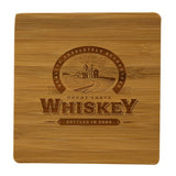 Bamboo Coaster - Single Square Imprinted with Logo (Q839622)