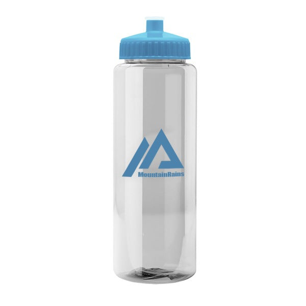 Custom 32 Oz. Guzzler Trans. Color Bottles (Q842722) - badge_fda_approved  with Logo