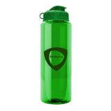 32 Oz. Guzzler Transparent Bottle - Flip Lid Imprinted with Logo (Q853722)