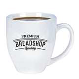 White Shiny Bistro Mugs (15 oz.) Imprinted with Logo (Q858311)