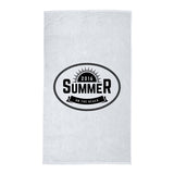 Oversize Velour White Beach Towel Imprinted with Logo (Q864211)