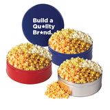 4 Way Popcorn Creations - Extra Large Round Gold Imprinted with Logo (Q875511)