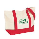 12 oz. Cotton Duck Medium Snap Tote Bag Imprinted with Logo (Q876311)