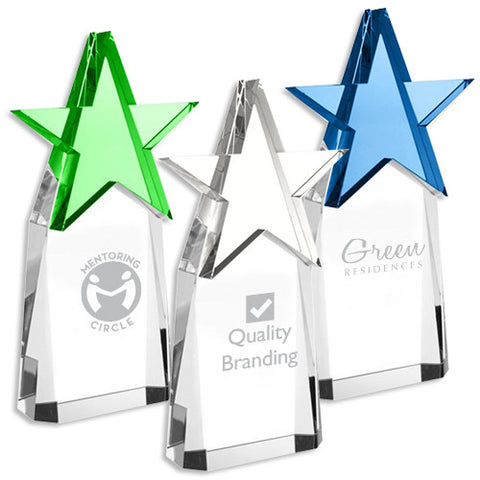 Imprinted Crystal Top Star Awards (Q879311) - - 1