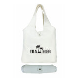7 Oz. White Canvas Foldable Sling Tote Bag Imprinted with Logo (Q891211)