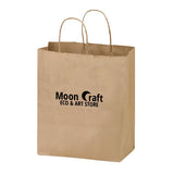 Twisted Paper Handle Kraft Bags - 8”W X 10.25”H Imprinted with Logo (Q895811)