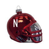 3.25 Inch Glass Football Helmet Ornaments Imprinted with Logo (Q905911)
