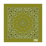 22 In Traditional USA Paisleys Bandana - Olive Imprinted with Logo (Q906522)