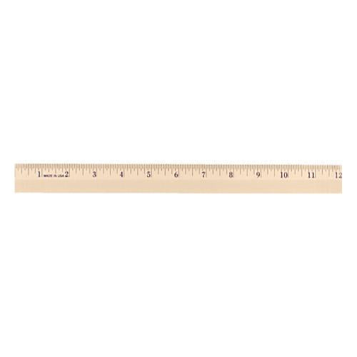 Promotional 12 Clear Lacquer Wood Ruler - English Scale