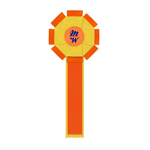 6" Rosette Two Streamer Overlapped Ribbons (Q918811)