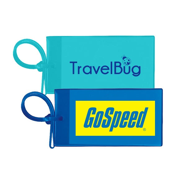 Custom Spot Color Vinyl Bag & Luggage Tags Business Card Insert (Q920311) Luggage Tags with