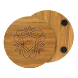 Bamboo Coaster - Single Round Imprinted with Logo (Q939622)