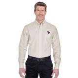UltraClub Men's Classic Wrinkle-Resistant Long-Sleeve Oxford Imprinted with Logo (Q962611)