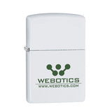 White Matte Windproof Zippo® Lighter Imprinted with Logo (Q967211)