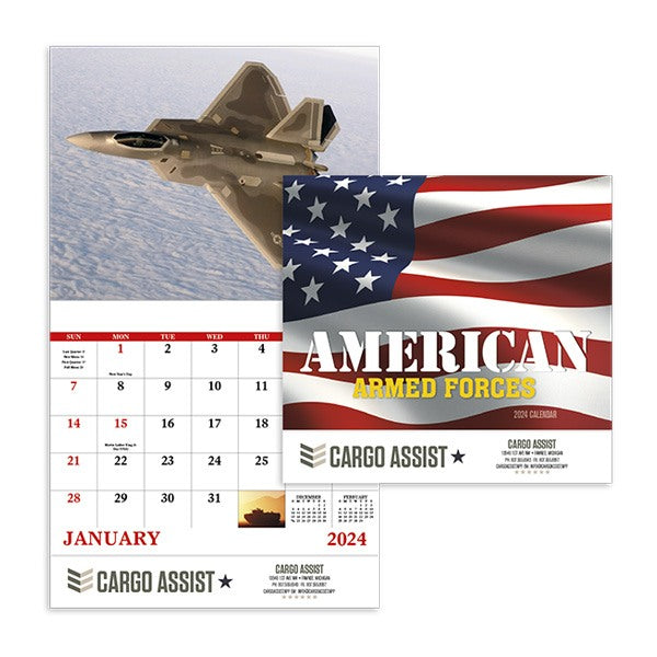 Custom American Armed Forces Stapled Calendar (Q975722) Wall 2025 Armed Forces Wall Calendar Images