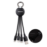 Spotlight - Illuminating USB Cable - Black  Imprinted with Logo (Q979911)
