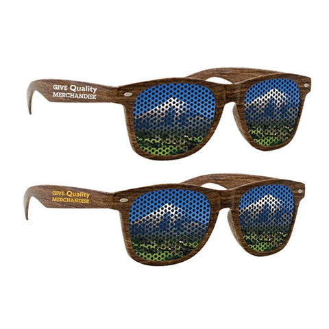 Lenstek Wood Grain Plastic Miami Sunglasses (Q982511)