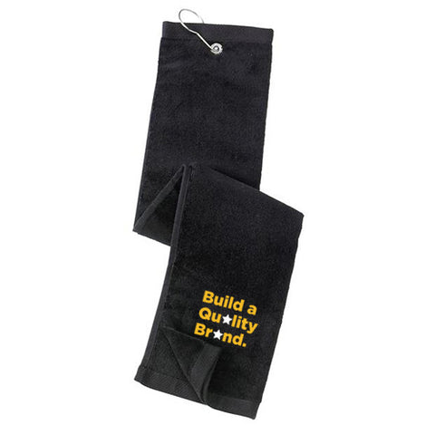Custom Port Authorityå¨ Grommeted Tri-Fold Golf Towel (Q98437) - - 1