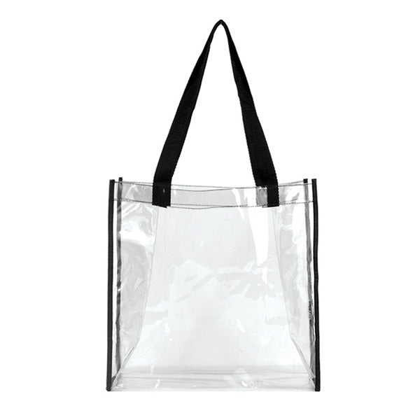 Stadium Approved Clear Bag Transparent Vinyl PVC Tote Bag Long Shoulder  Utility Handbag for Work,School,Outdoor,Beach,Shopping