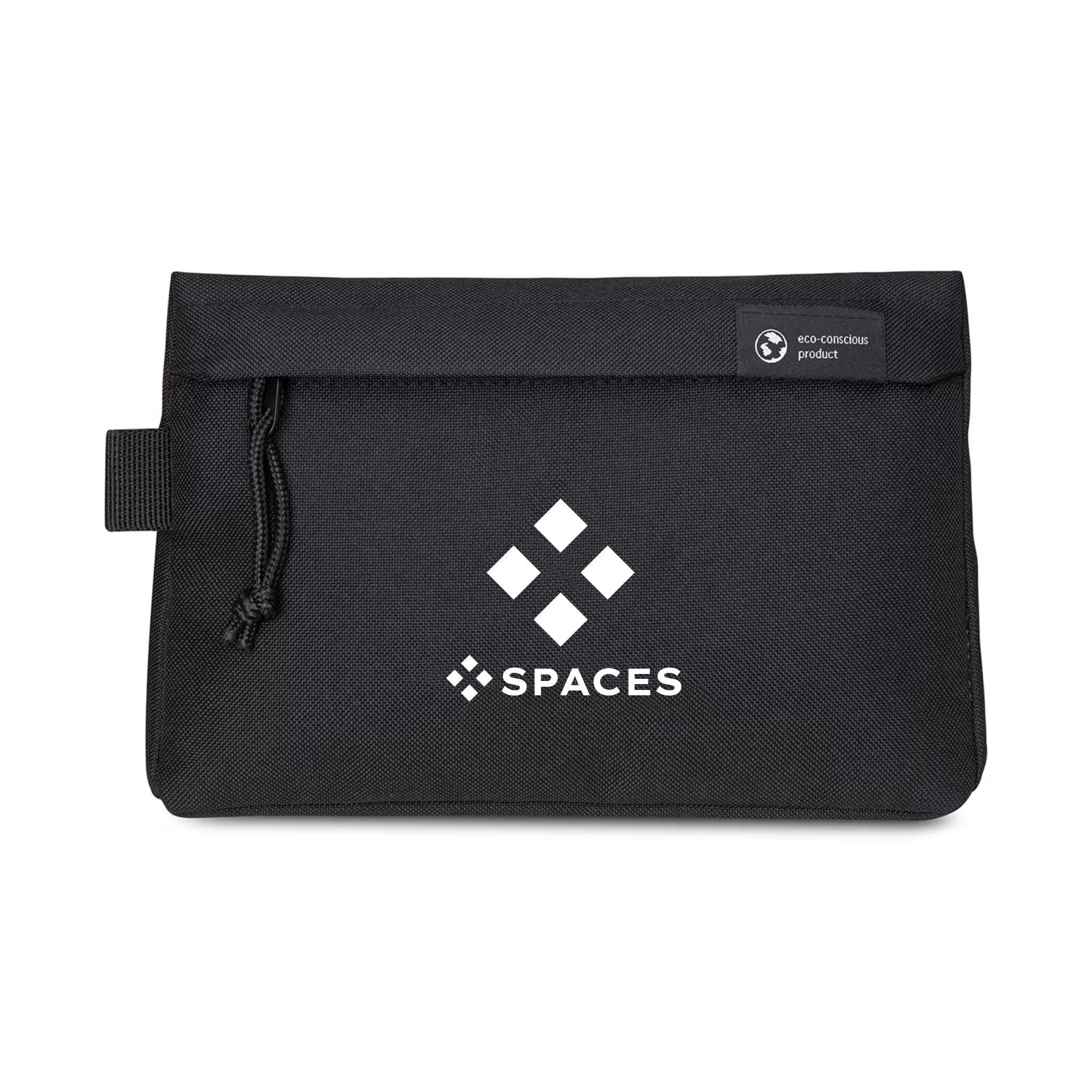 Renew rPET Zippered Pouch - Black  Imprinted with Logo (Q104822)