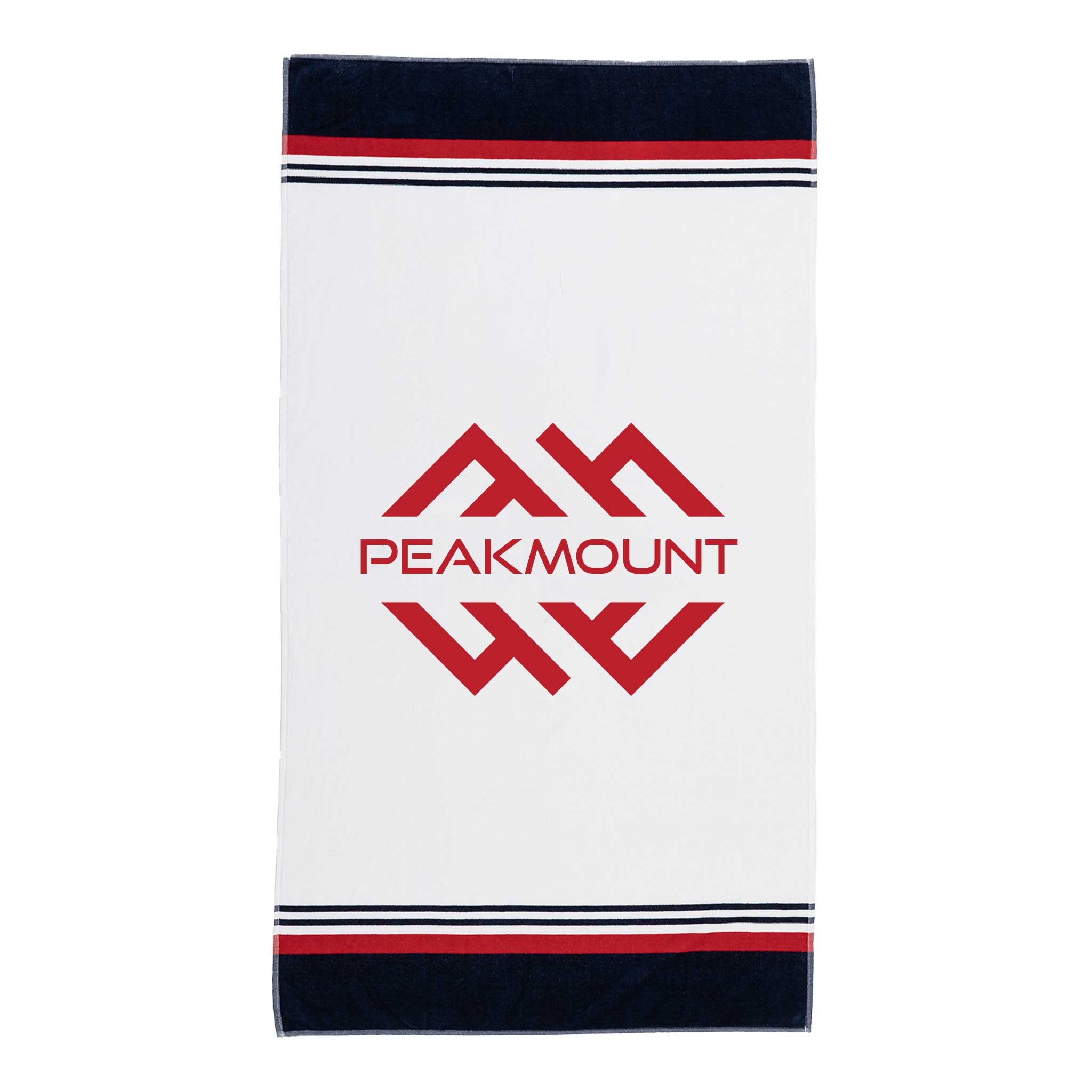 Harbor Stripe Cotton Velour Beach Towel  Imprinted with Logo (Q106532)