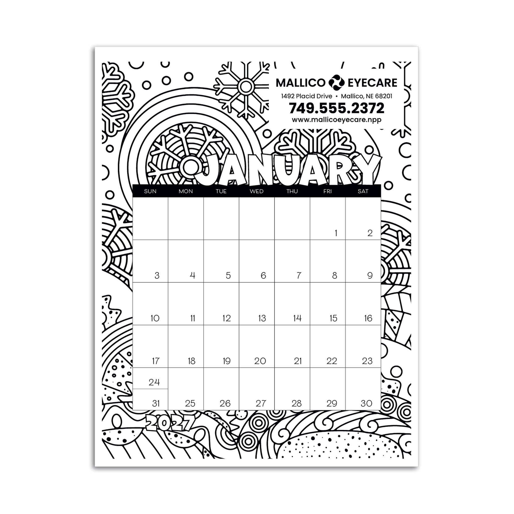 Triumph® Small Monthly Desk Pad Calendar - Coloring  Imprinted with Logo (Q109532)