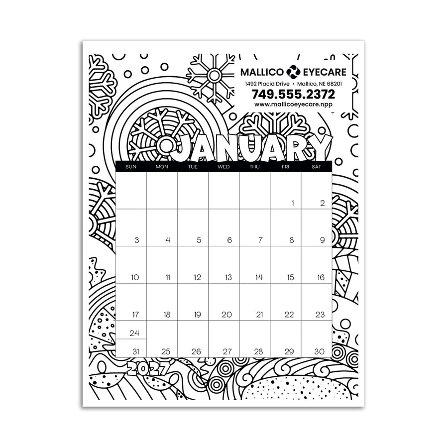 Triumph® Small Monthly Desk Pad Calendar - Coloring (Q109532)