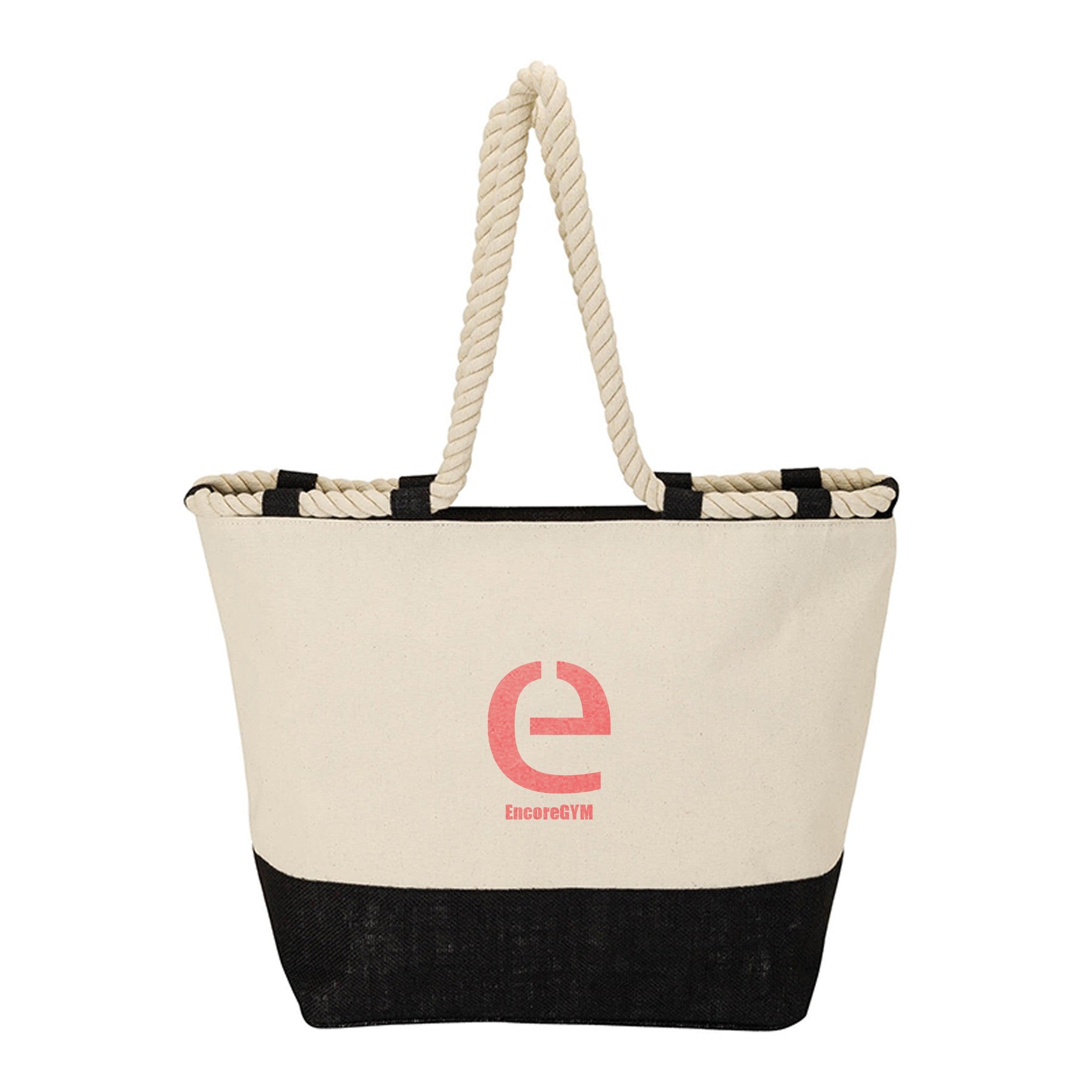 Barcelona Canvas & Jute Tote  Imprinted with Logo (Q111722)
