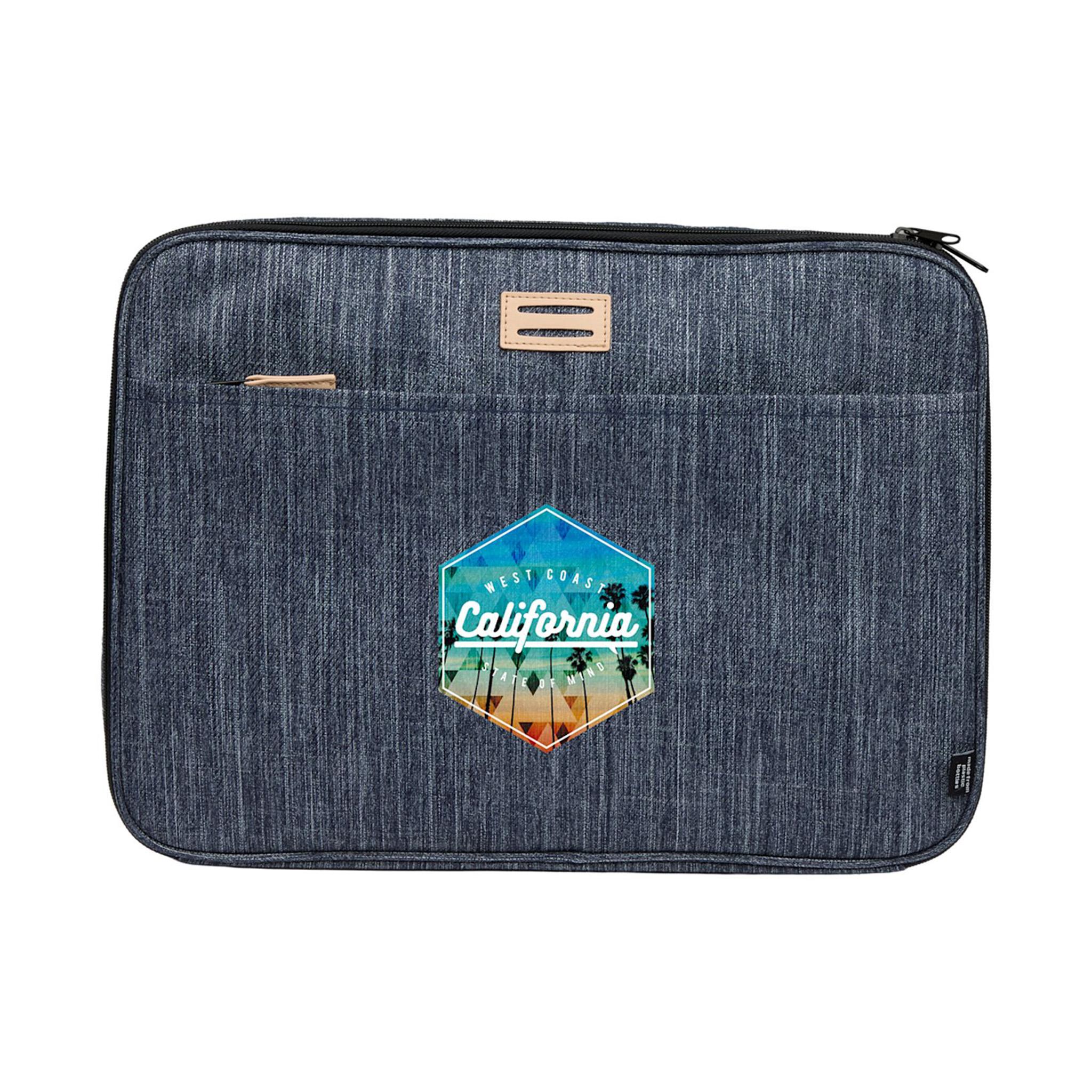 THE GOODS™ Navy Heather Recycled Mobile Office  Imprinted with Logo (Q112532)