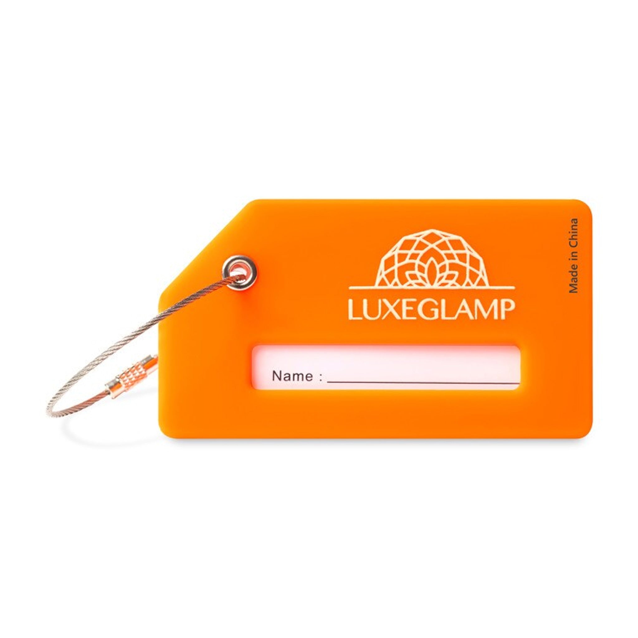 Silicone Luggage Tag - Vibrant Orange  Imprinted with Logo (Q113022)