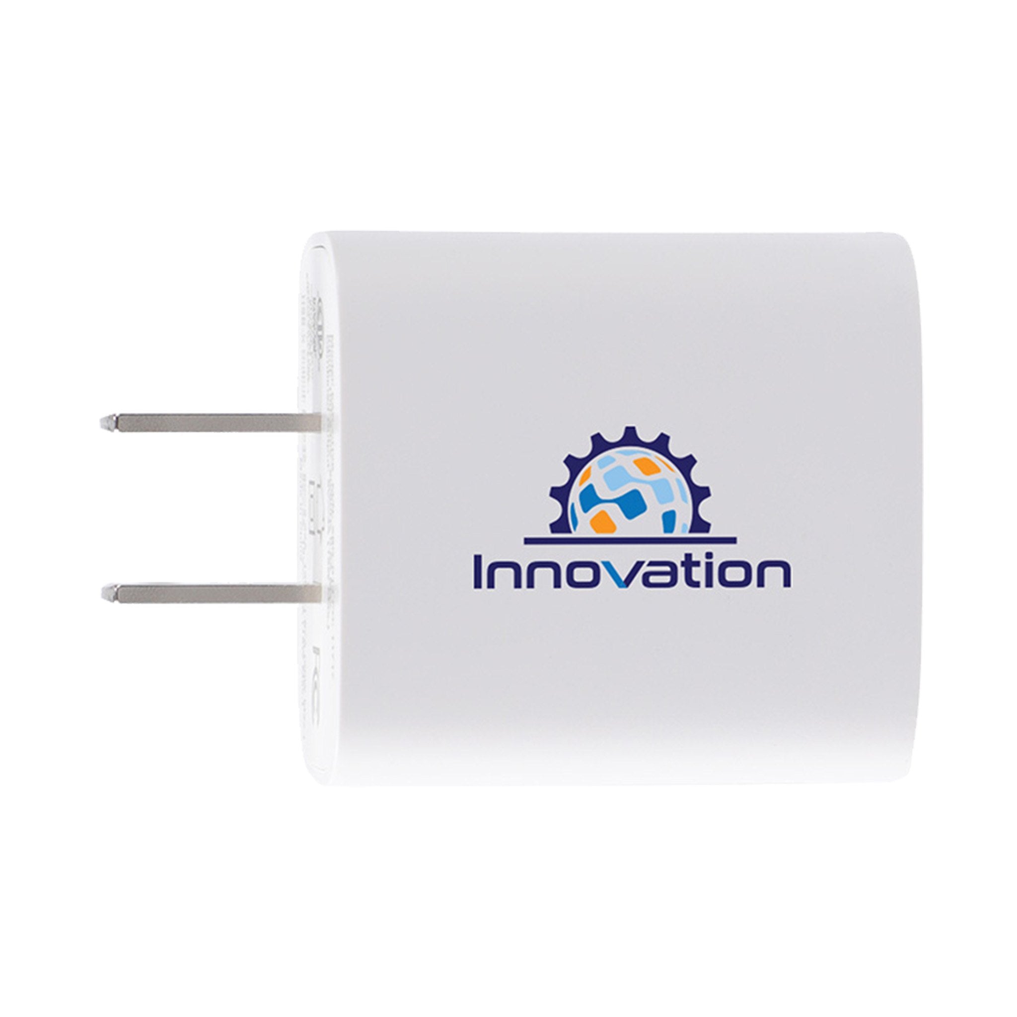 Channel 20W 2- Port PD Wall Charger With Dual Outputs  Imprinted with Logo (Q113532)