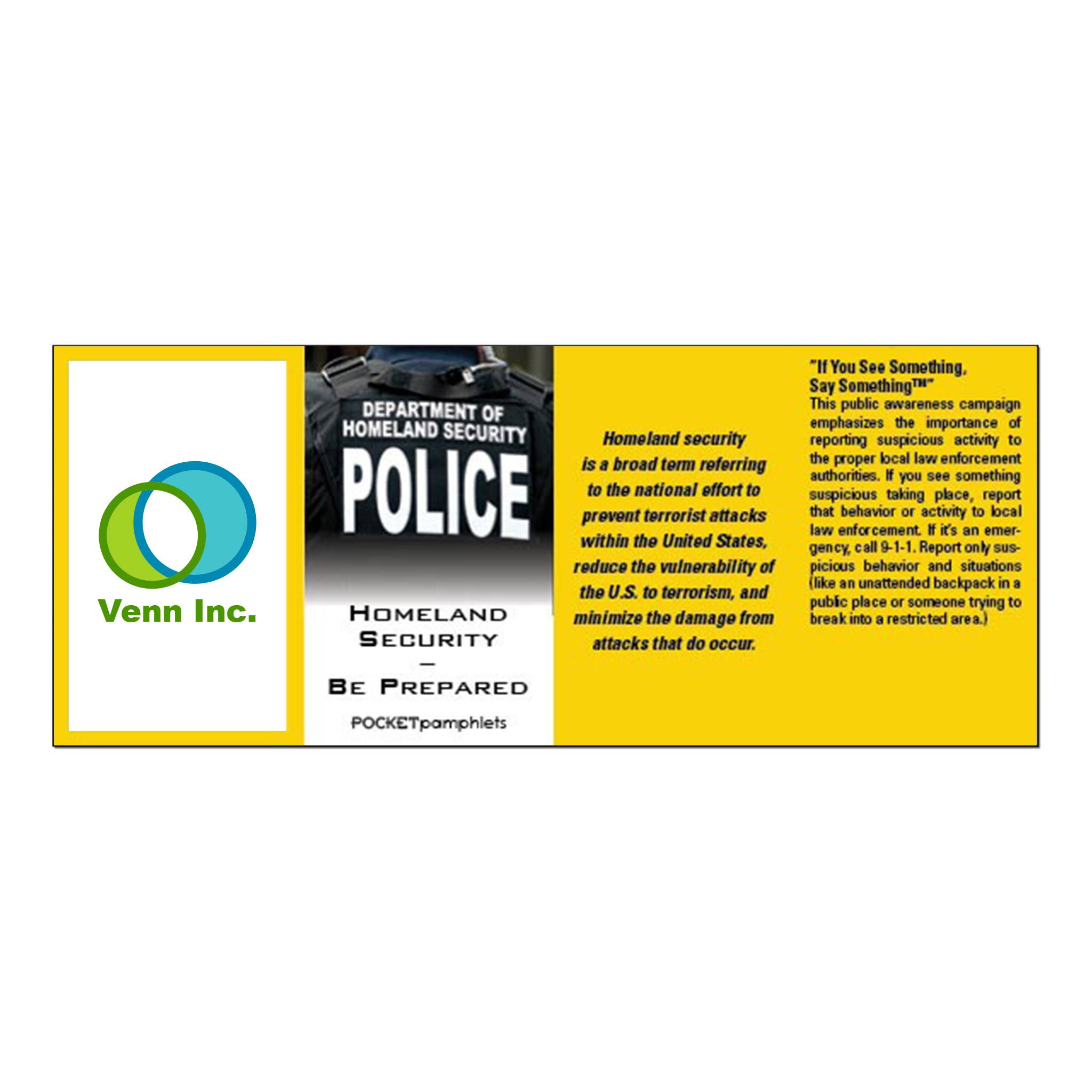 Homeland Security Pocket Pamphlet  Imprinted with Logo (Q114222)