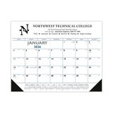 Triumph® Blue & Black Desk Pad With Vinyl Corner Calendar (Q114722)