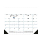 Triumph® Blue & Black Desk Pad With Vinyl Corner Calendar (Q114722)