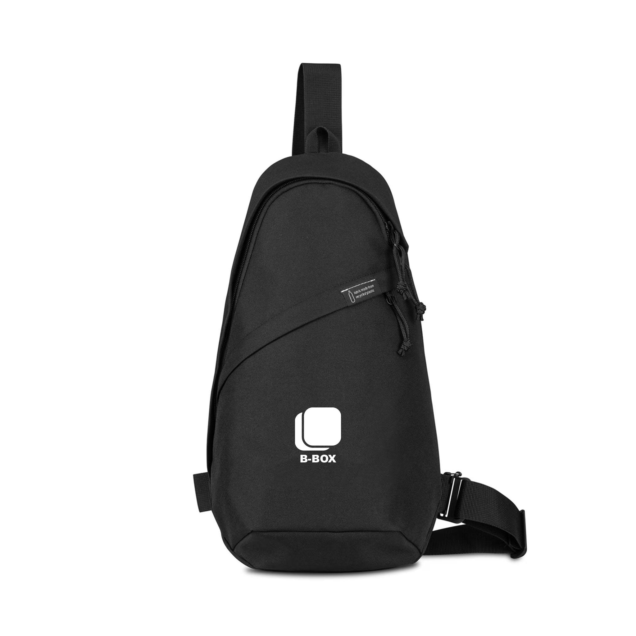 Renew rPET Sling Bag - Black  Imprinted with Logo (Q114822)